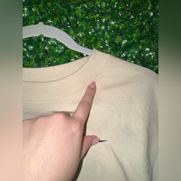 Nike Beige Cropped Tee with Black Logo - Picture 2 of 5